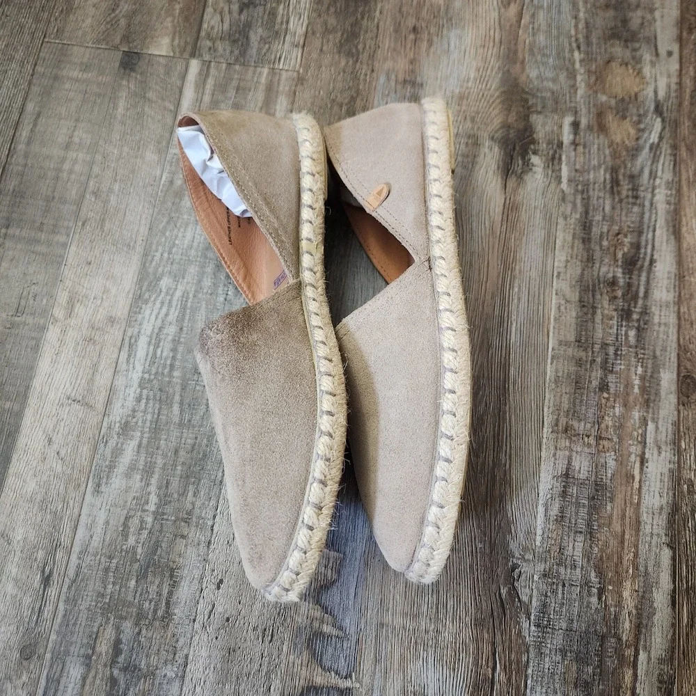Verbenas Carmen Taupe Suede Espadrille Flats Made in Spain‎ Womens 9 EU 40